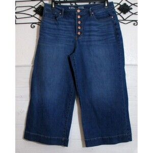 a.n.a Wide Leg Cop Jeans Women's Size 16 High Rise Blue Stretch